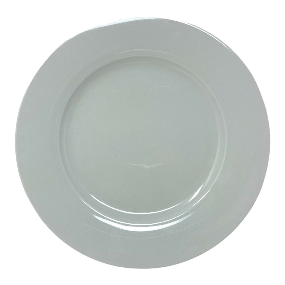 One Modern White Dinner China Plate. Replacement. 11”